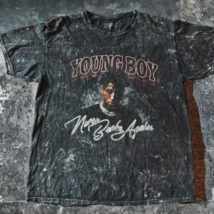 NBA YoungBoy My Time Again Graphic Tee XL Acid Wash Rap Merch